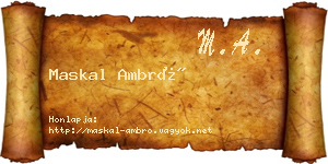 Maskal Ambró névjegykártya